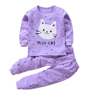 <YZ>【READY STOCK】0-5Y Baju Tidur Baby Pyjamas Girl Long Sleeve Sleepwear Kid Cartoon Print Pajamas K