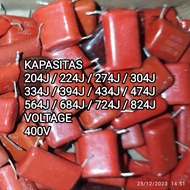 2pcs Kapasitor Cabutan 204J 224J 274J 304J 334J 394J 434J 474J 564J 684J 824J / 200v ~ 250v / 400v C
