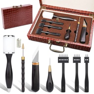 Hot Leather Crafting Hand Tools Set Boutique crocodile Leather Box Packing Professional Tool Set for