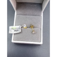Emas 375 subang batu Zircon