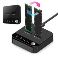 legendtop-my Zunate M.2 NVMe SATA SSD Cloner Dock  20Gbps Dual Bay to USB C Enclosure Duplicator Har