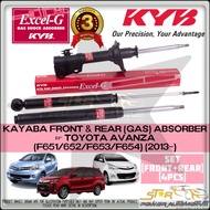 KAYABA KYB EXCEL G Toyota Avanza F651 652 F653 F654 (2013~) Gas Shock Strut Absorber FRONT 2PCS + REAR 2PCS = SET 4PCS
