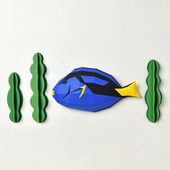 3D紙模型-DIY動手做-海洋系列-藍魚-海洋生物 擺設 掛飾