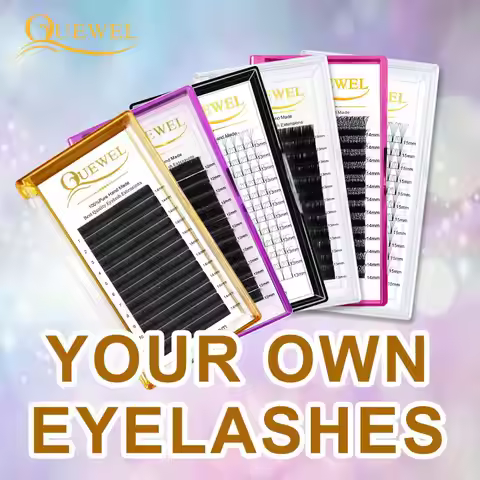 Quewel Private Label Personal Logo Eyelash Extension Free Design OEM/ODM Custom Brand Name DIY Logo 