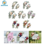 Aternee 2-Piece Wedding Arch Flower Corner Arrangement, Rustic Flower Garland, Artificial Flower Gar