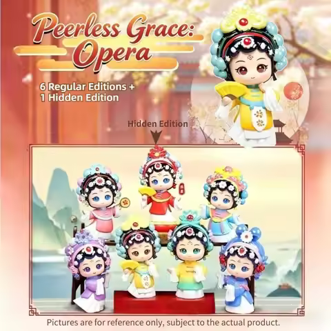 Chinese Opera Themed Blind Box 6 Styles Collectible Cute Peking Opera Character Figurine Perfect Gif