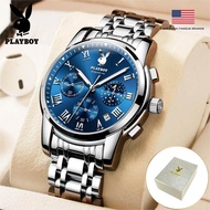 PLAYBOY Luxury watch for men original brand waterproof Japanese movement with gift box jam tangan original lelaki 男士手表