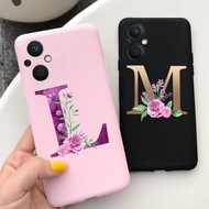 Oppo Reno7 Z 5G 2022 Phone Case Matte Cute Letters Silicone Soft Cover Casing Shockproof Reno 7Z 5G 