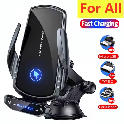 Wireless Charger Car Phone Holder Stand 15W Fast Charging Station For iPhone Xiaomi Samsung Huawei M