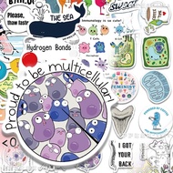 50pcs Biology Learning Stickers – Fun & Creative DIY Waterproof Sticker Set for Educational Decor an