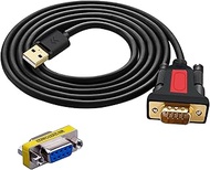 USB to RS232 DB9 Serial (9-Pin) Adapter Cable 5ft Compatible with MAC OS, Windows, Android, Linux (U