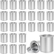 Esamploe 24 Pack Empty Metal Paint Cans with Lids(1/4 Pint Size),1/2 Cup Capacity Touch Up Paint Containers,Paint Storage Containers for Leftover Paint,Tiny Empty Unlined Pint Paint Pails
