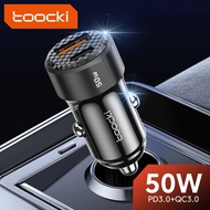 Toocki 50W Car Charger USB C Quick Charge QC4.0 PD3.0 Type C Fast Charging for Xiaomi Samsung Type C