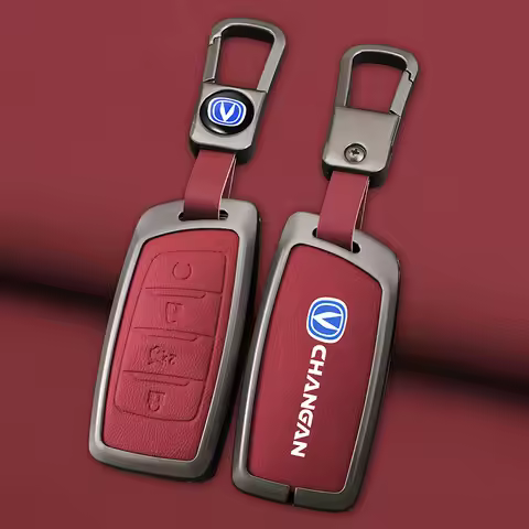 Zinc Alloy Leather Car Remote Key Case Cover Shell Fob for Changan Hunter F70 CS35 CS75 PLUS CS85 CO