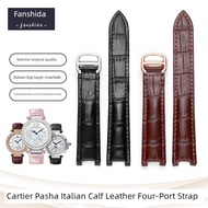 Genuine Genuine Leather Watch Strap Men Suitable for Cartier Pasa PASHA Series Dedicated Notch Strap