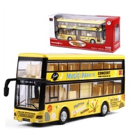 Toy    6016B simulation double-decker classic alloy bus model childrens bus toy car