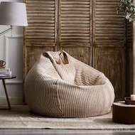 In Stock Cotton and Linen Striped Lazy Sofa Bean Bag Bean bag sofa Living Room Minimalist Style Sofa