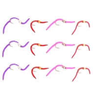 Trout Fly Assortment #3 - San Juan Worm Power Bead 1 Dozen Wet Nymph Fly Fishing Flies Collection