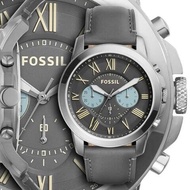 (Real Photo)Original Fossil Men's Grant Chronograph Grey Leather Watch FS5183 Jam Tangan Lelaki