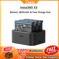 Original Insta360 ONE X3 Battery 1800mAh Fast Charge Hub For Insta 360 One X3 Camera Accessories