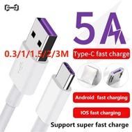 Original 0.3/1/1.5/2/3M Type-C Huawei 5A Fast Charging Cable, IOS 5A Fast Charging Cable, V8 Android