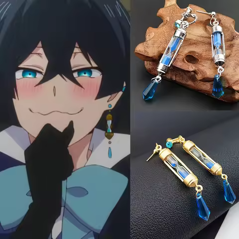 Anime The Case Study of Vanitas Earrings No Karte Cosplay Props Hourglass Earrings Ear Clip Jewelry