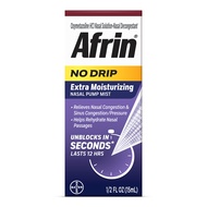 Afrin No Drip Extra Moisturizing 12 Hour Nasal Congestion Relief Pump Mist, Sinus Spray Decongestant