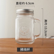 Glass portable traveling Teacup， Korean cute cups oat milk cereal cups 500ml