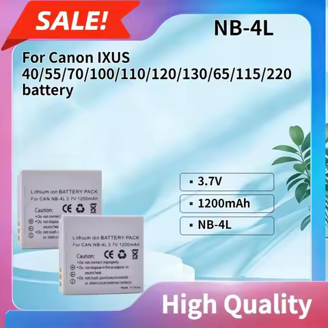 3.7V 1200mAh NB-4L Rechargeable Lithium Battery For Canon IXUS 40 55 70 65 100 110 115 120 130 220