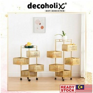 DECOHOLIX | RITZ Rack Rak Rizalman Gold Bawang Dapur Viral shelves Kitchen multi purpose Nordic mini