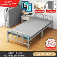 KT WARE Folding Bed Single Bed Household Simple Steel Wooden Bed Double Bed Hard Board Bed Iron Art 