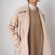Mayfair Coat -cashmere羊毛翻領經典大衣 米白色