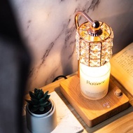 贈40G岩質蠟燭_ 實木定時融蠟燈 - 水晶方鑽