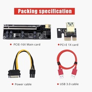 【READY STOCK】Pcie Riser PREMIUM New Ver 009s PLUS Extender PCI-E Riser USB 3.0 Graphics Card Dedicated Gold Version LED Gpu Card Extender Mining Rig Graphic Card Adapter 1X to 16X Riser