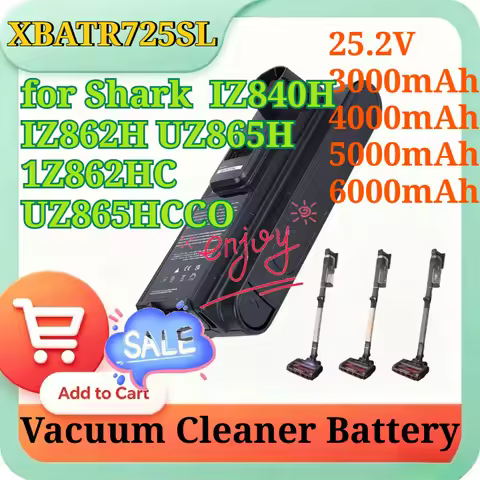 New XBATR725SL 25.2V 3/4/5/6Ah Replacement Li-ion Battery for Shark Stratos Cordless Vacuum Compatib