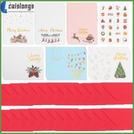 Christmas Hot Stamping Card Envelope Greeting Blessing Message Set 49pcs Gift Cards Postcard Xmas with Envelopes  caislongs
