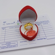 Heykyo - Cincin Wanita Dewasa Emas Muda 3.0 Gram Model Kepang Lapis Emas Anti Luntur Dan Karat Perhi