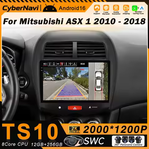 Android 16 CarPlay For Mitsubishi ASX 1 2010-2016 2K QLED Stereo Car Radio Multimedia Video Player G