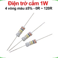 [Cheap Combo] (50 pieces) Plug-in resistor 1W 4 color rings ±5% - value 0R to 120R