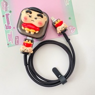 Cute Crayon Shin-Chan Case For IPhone Charger Protector Cover 40W Cartoon Charger Head Cover Line Sp