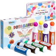 Ohuhu Washable Dot Markers for Toddler 8 Colors Bingo Daubers 40 ml (1.41 oz) with a Blank 30 Pages 