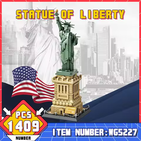 WG5227 World's Great Architecture Liberty Statue Technical Brick Toys Moc Ideas City Landmark Buildi