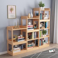 ONE - 北歐實木兒童書架,客廳展示架,電視組合櫃,床頭櫃 (3層+4層+5層全套組合)原木色