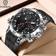 LIGE sub Brand Foxbox Digitl Watch Men Dual Display Waterproof Luminous Sports Jam Tangan Lelaki