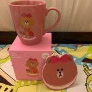 Broadway x LINE FRIENDS CHOCO 瓷杯 連杯墊  coffee CUP