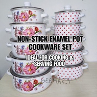 PERIUK 5 BERADIK TUDUNG KACA / NON STICK POT COOKWARE SET