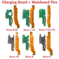 USB Charger Charging Dock Port Connector Mainboard Flex Cable For Huawei Nova 7 Pro 8 Se 9 10