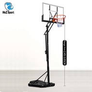 HNZ SPORT Handpull Height Adjustable Portable Basketball Hoop Basketball Stand rim NBA Standard Heig