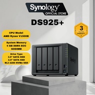 Synology DS925+ NAS DiskStation 4-Bays NAS Enterprise Sata HDD Data Backup Storage with Quad-Core Pr