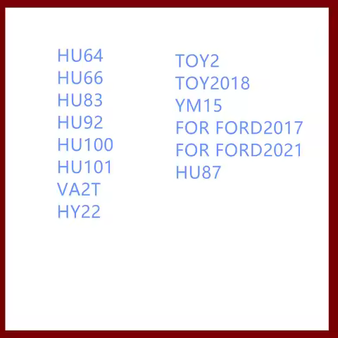 2026 Lishi tool HU64 HU66 HU83 HU92 HU100 HU101 HU100R HY22 HON66 TOY48 VA2T TOY2 TOY2018 YM15 FOR F